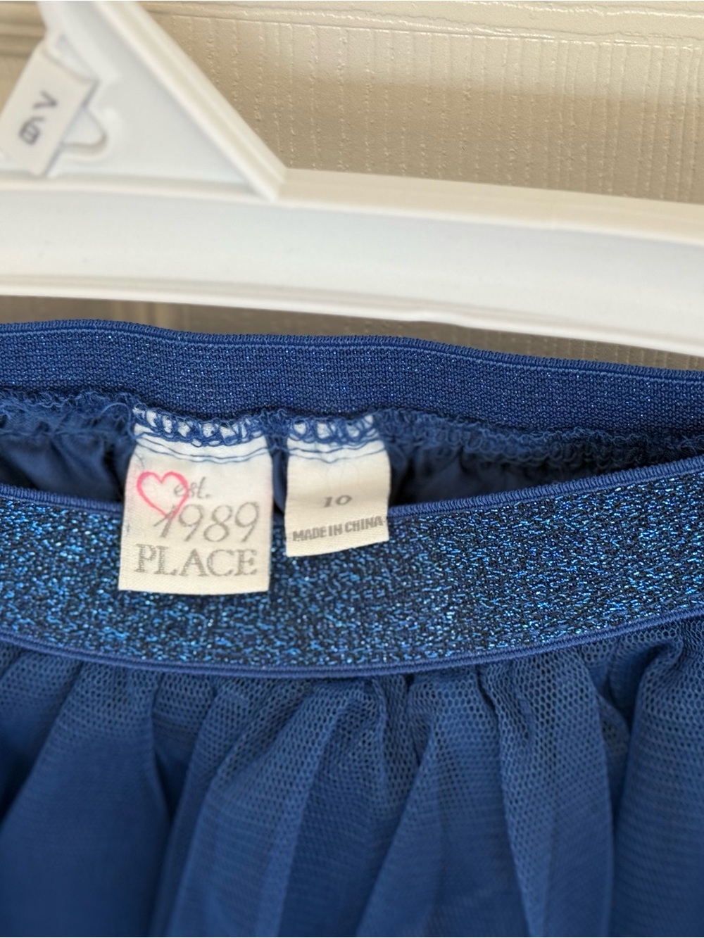 Girls The Children’s Place Navy Tulle Skirt w/ 3D Floral Appliqué Size 10 - Picture 9 of 9
